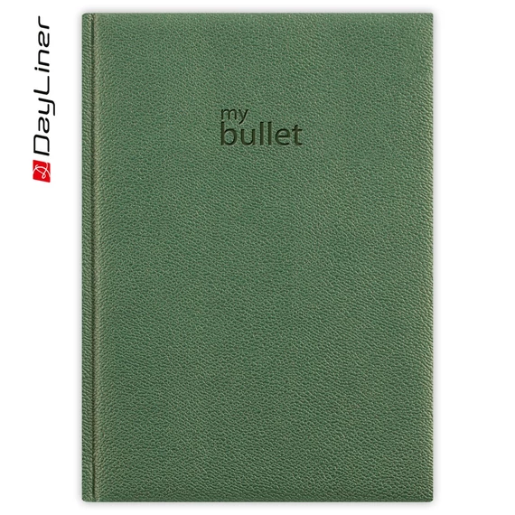 Keménytáblás notesz pontozott vonalozással Napoli A5 Bullet, fehér lapokkal Zöld Dayliner 2026.