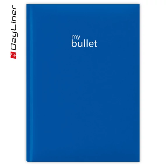 Keménytáblás notesz pontozott vonalozással Pannon A5 Bullet, fehér lapokkal Kék Dayliner 2026.
