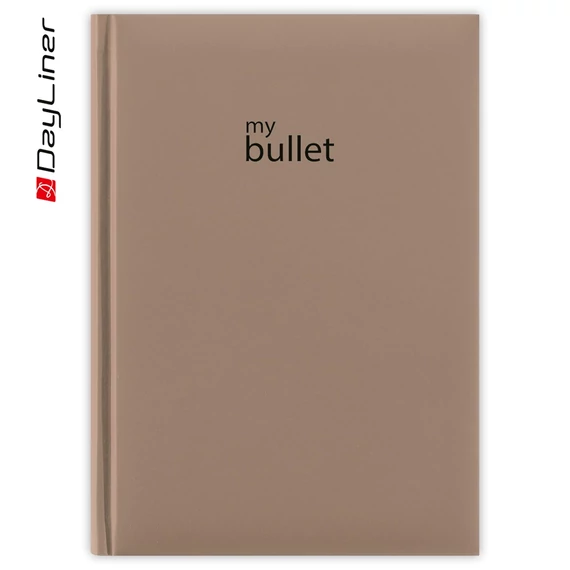 Keménytáblás notesz pontozott vonalozással Pannon A5 Bullet, fehér lapokkal natúr Dayliner 2026.