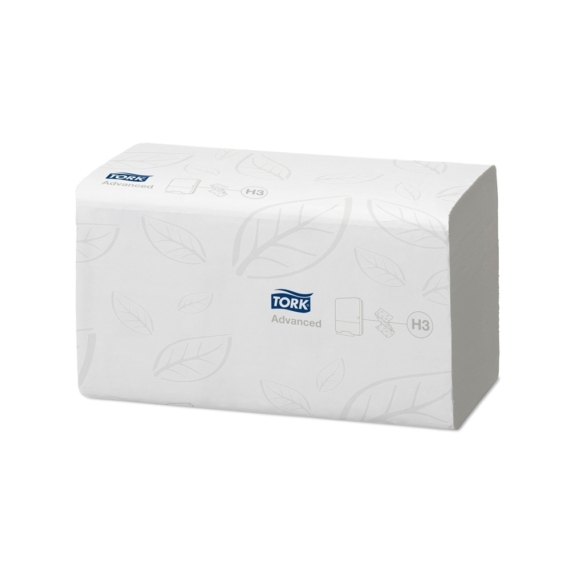 Kéztörlő 2 rétegű Z hajtogatású 250 lap/csomag 15 cs/karton toalettbe dobható Singlefold Tork_290190 fehér 