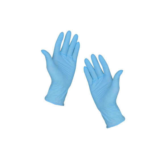 Gumikesztyű nitril púdermentes M 100 db/doboz, GMT Super Gloves kék
