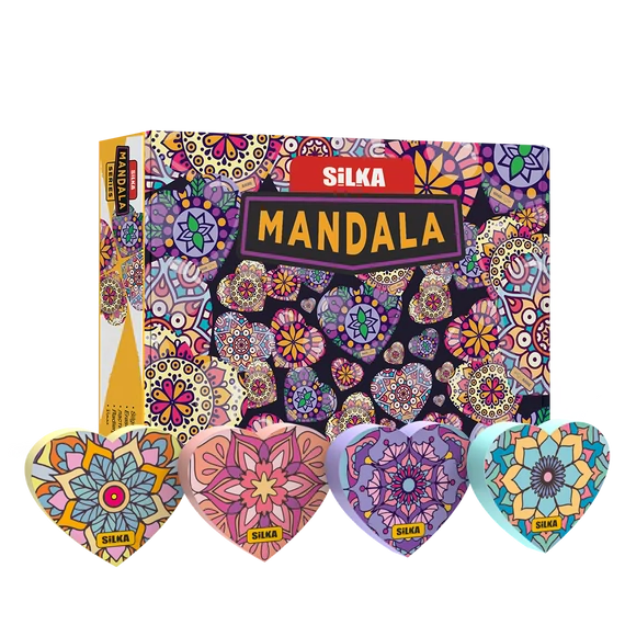 Radír, mandala, 36 db/display, Silka