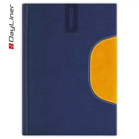 Tárgyalási napló Memphis B5 napló, fehér lapokkal kék-sárga Dayliner 2026.