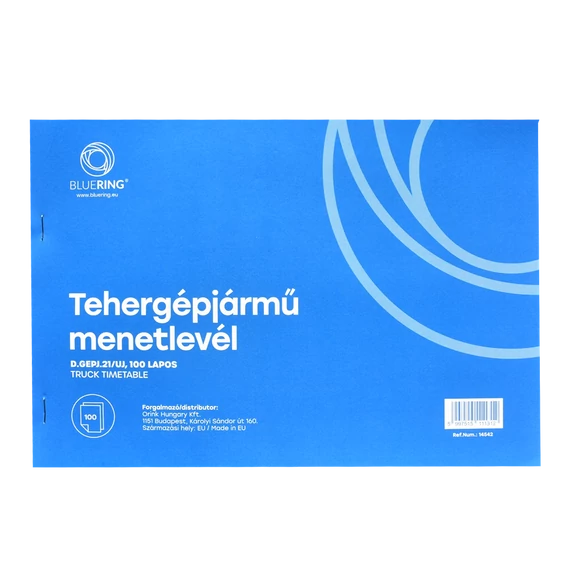 Tehergépjármű menetlevél A4, 100 lapos D.GEPJ.21/UJ Bluering®