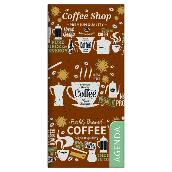 Zsebnaptár Colors fekvő heti, fehér lapokkal Coffee Dayliner 2026.