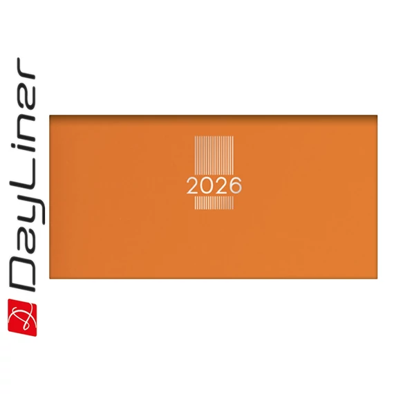 Zsebnaptár MyPastel fekvő heti, krémszínű lapokkal narancs Dayliner 2026.