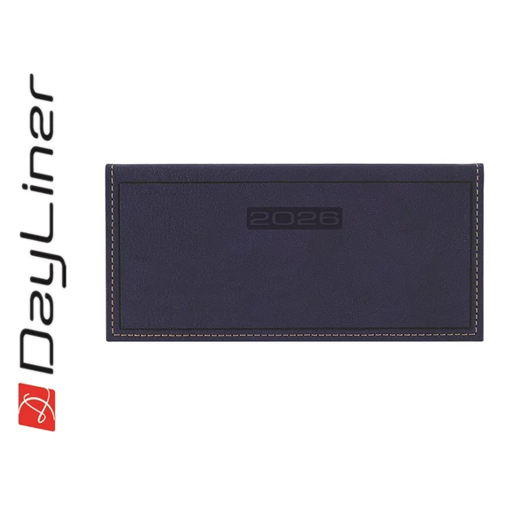 Zsebnaptár Sherwood fekvő heti, krémszínű lapokkal kék Dayliner 2026.