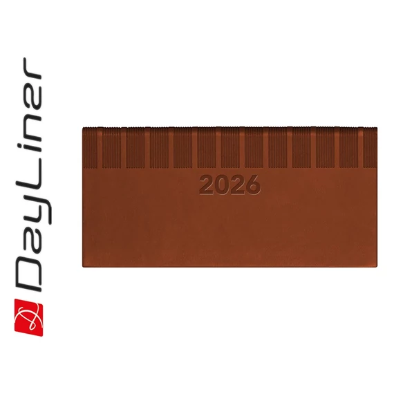 Zsebnaptár Tucson fekvő heti, fehér lapokkal barna Dayliner 2026.