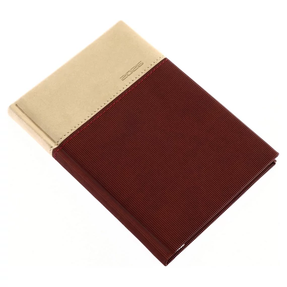 Zsebnaptár álló Lux, fehér lapokkal barna Realsystem 2026.