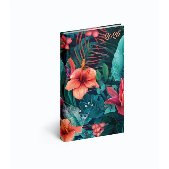 Zsebnaptár álló Picture, fehér lapokkal hibiszkusz Realsystem 2026.