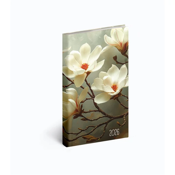 Zsebnaptár álló Picture, fehér lapokkal magnólia Realsystem 2026.