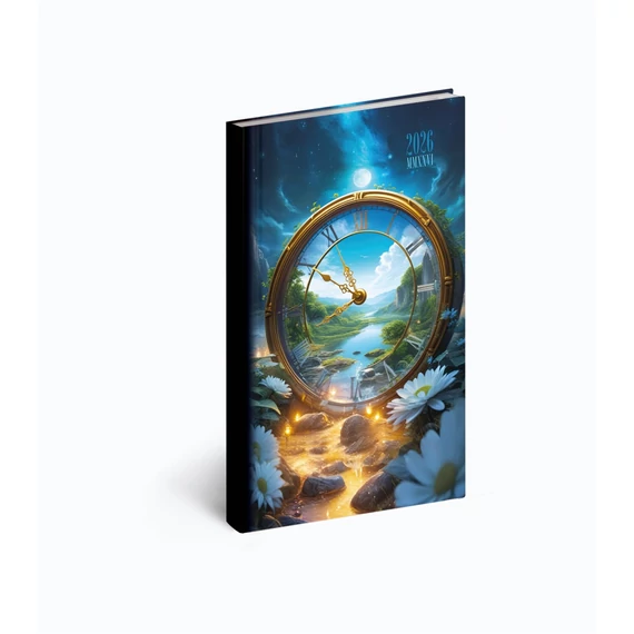 Zsebnaptár álló Picture, fehér lapokkal óra Realsystem 2026.