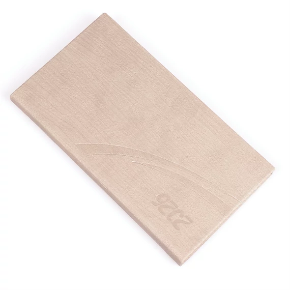 Zsebnaptár fekvő Fashion, fehér lapokkal drapp Realsystem 2026.