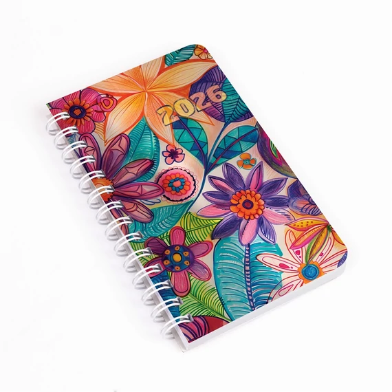 Zsebnaptár spirálozott SP3 mini heti fehér lapokkal akvarell Realsystem 2026.