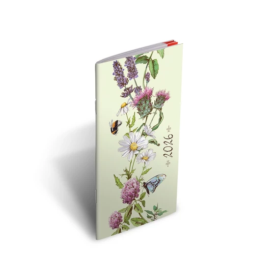 Zsebnaptár tűzött Zsebirka 2 heti herbárium Realsystem 2026.