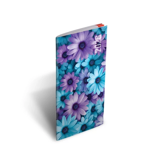 Zsebnaptár tűzött Zsebirka 2 heti kékvirág Realsystem 2026.