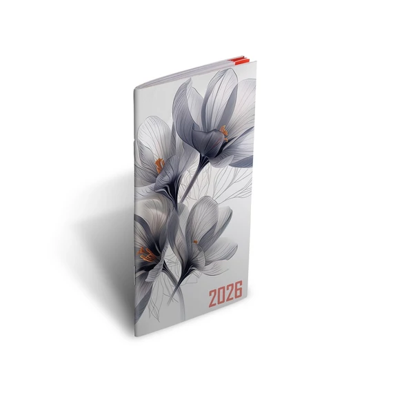 Zsebnaptár tűzött Zsebirka 2 heti szirmok Realsystem 2026.