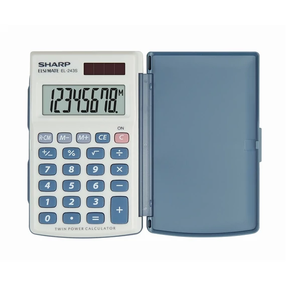 Zsebszámológép 8 digit Sharp EL-243S fehér