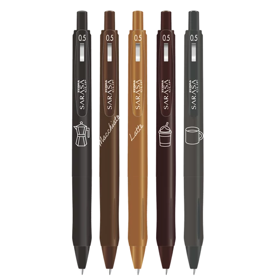 Zseléstoll 0,7 mm Zebra Sarasa Study with Coffee, 5 különböző szín