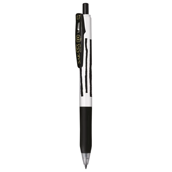 Zseléstoll 0,7 mm csíkos test, Zebra Sarasa Clip, fekete