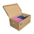 Kép 4/4 - Archiváló konténer karton doboz fedeles 54x36x25cm, felfelé nyíló tetővel Bluering® barna