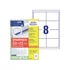 Kép 1/3 - Etikett címke, 97x67,7mm, univerzális, 65 lap, 8 címke/lap Avery, fehér