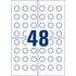 Kép 3/4 - Etikett címke, o20mm, eltávolíthatatlan 48 címke/ív, 10 ív/doboz, Avery fehér