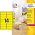 Kép 2/4 - Etikett címke, 99,1 x38,1mm, visszaszedhető, neon 14 címke/ív, 25 ív/doboz, Avery sárga
