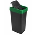 Kép 2/2 - Szemetes kuka billenő fedéllel műanyag 60 literes fekete/zöld